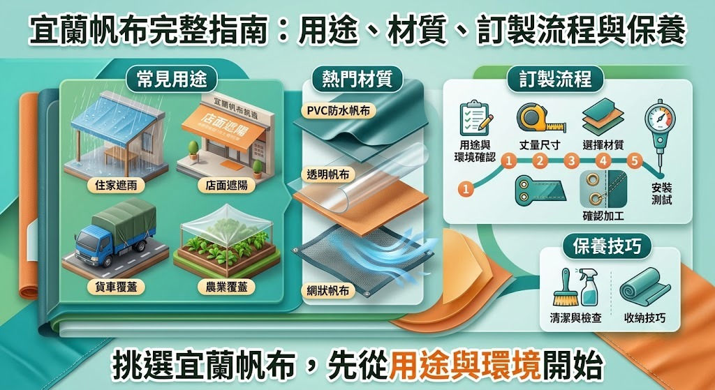 宜蘭帆布完整指南:用途、材質、訂製流程與保養一次掌握